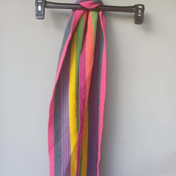 Robert Mackie Accessories - Mackie Robert Mackie of Scotland multi-colored striped wool scarf.